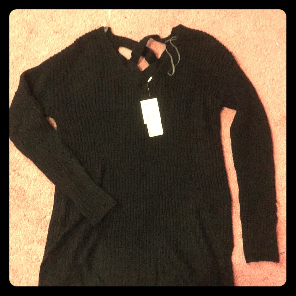 Lace Up back sweater